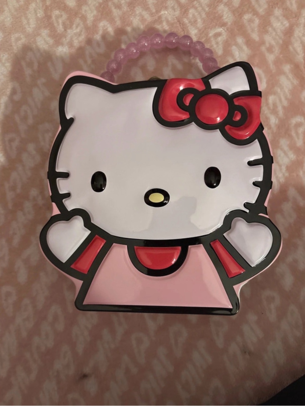 Hello Kitty Pink and Red Beaded Handle Handbag